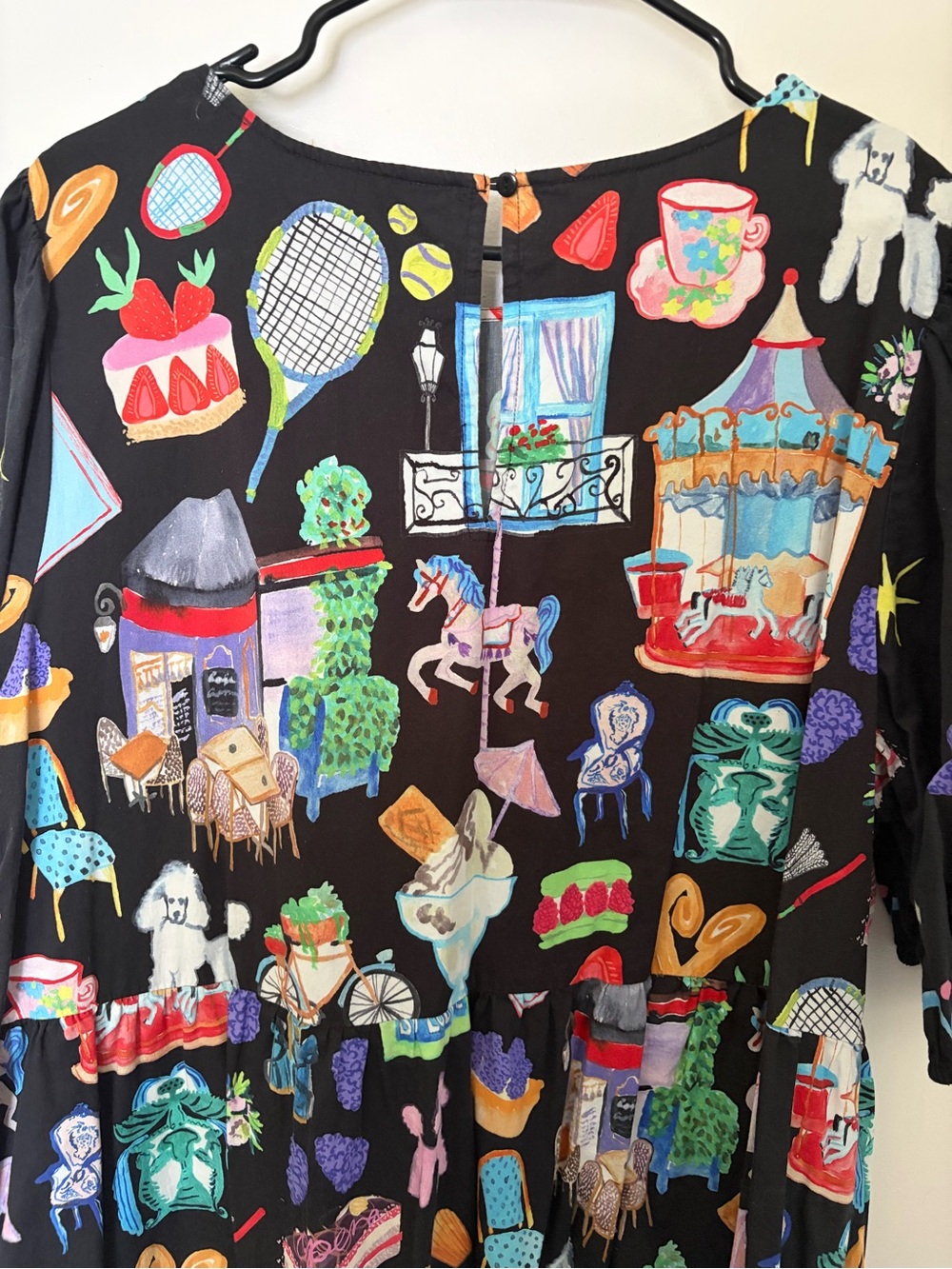 Gorman Black Midi Dress with Whimsical Paris print - Picture 5 of 6